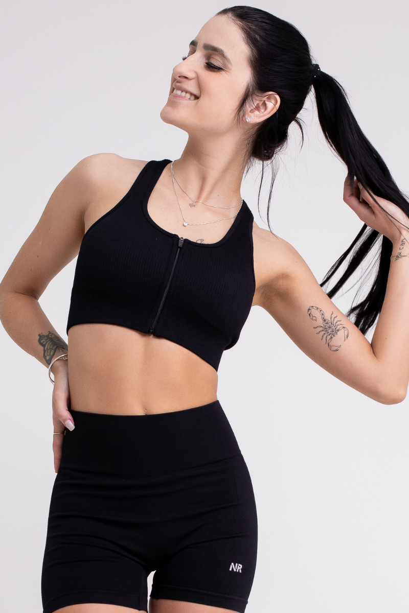 Top Zíper Frontal Active